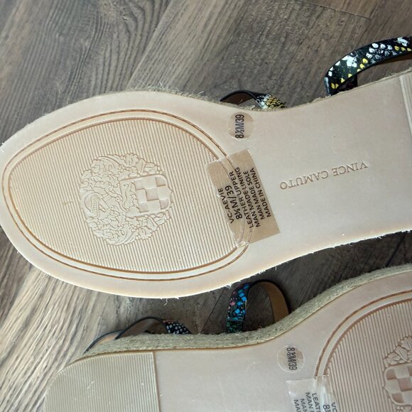 Vince Camuto Aevie Colorful Snakeskin Print Leather Platform Sandals Size 8 1/2 - Picture 8 of 11